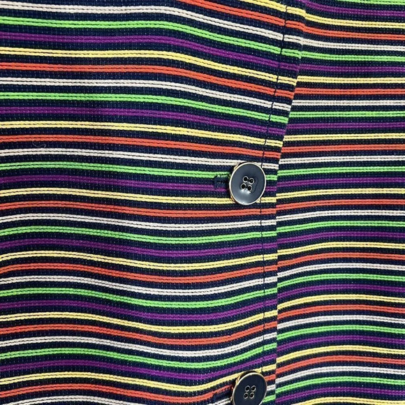 Talbots Colorful Striped Blazer Jacket Mock Collar Button Up 14P Career Business - Picture 4 of 6